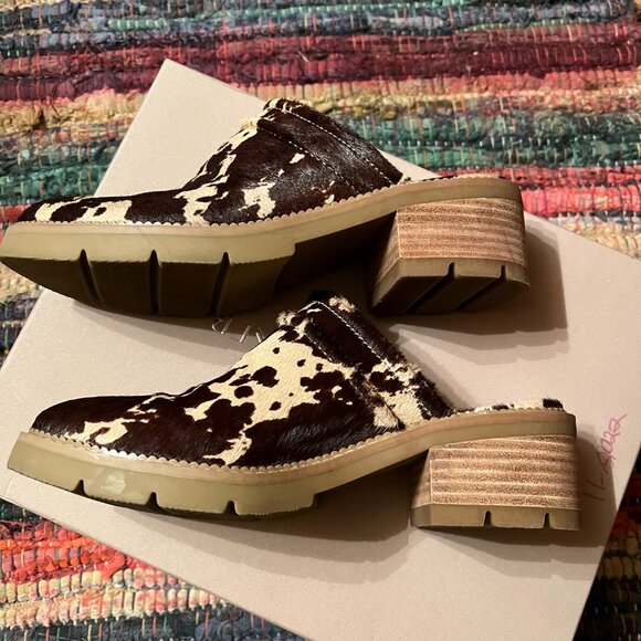 Donald Pliner SAHARA Haircalf Mule, Dark Brown/Cream, Women's Size 5, EUC - Picture 7 of 10